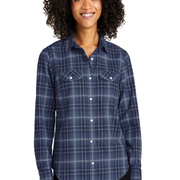 Women's Long Sleeve Ombre Plaid Shirt Thumbnail